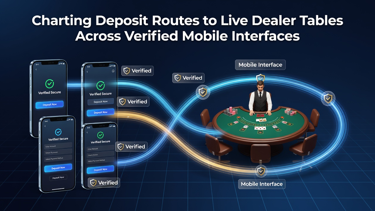 Detailansicht einer mobilen App mit Deposit-Routen und Live-Tisch-Integration